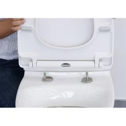 Euroshowers - ONE Seat Universal Soft Close Toilet Seat - White -smedbo shop euroshowersopaloneseatuniversalsoftclosetoiletseatwhite83311d2