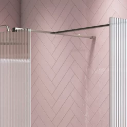 T-Piece For Arezzo Fluted Glass Wetroom Screens - Chrome -smedbo shop fgcht d1