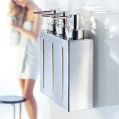 Smedbo Outline Wall Mounted Triple Soap Dispenser - Polished Chrome