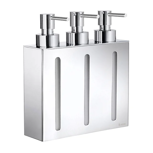 Smedbo Outline Wall Mounted Triple Soap Dispenser - Polished Chrome 2 Smedbo Outline Wall Mounted Triple Soap Dispenser - Polished Chrome - Image 2