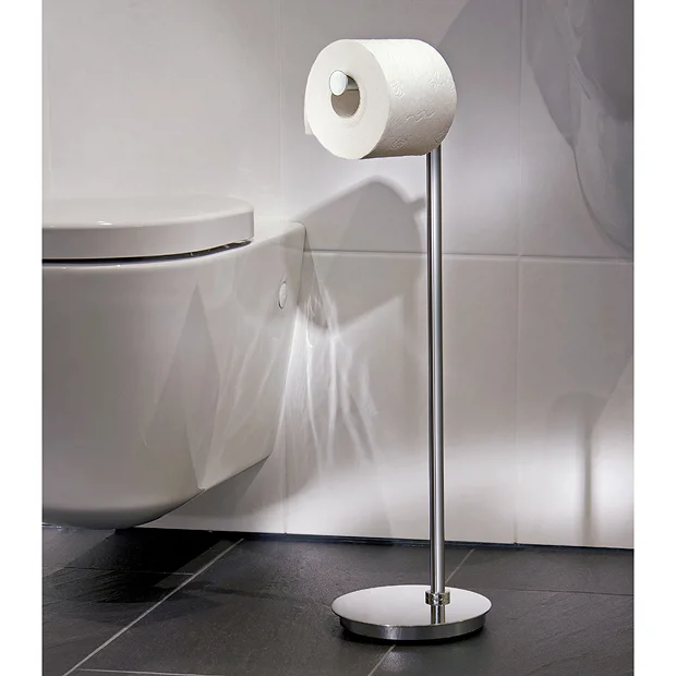 Smedbo Outline Lite Round Freestanding Toilet Roll Holder 1 Smedbo Outline Lite Round Freestanding Toilet Roll Holder