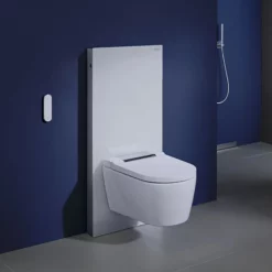 Geberit - Monolith WC Frame & Cistern For Wall Hung WC's - White/Aluminium -smedbo shop geberitmonolithwcframecisternforwallhungwcswhited3