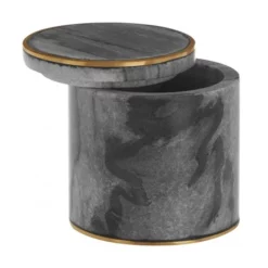 Toreno Grey Marble Brass Effect Storage Pot