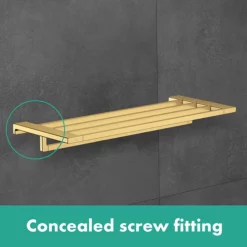 Hansgrohe AddStoris Polished Gold Optic Towel Rack -smedbo shop gold lifestyle v2