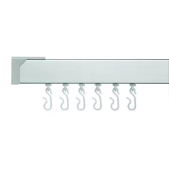 Croydex Professional Profile 400 Standard Shower Curtain Rail L-Shaped - Silver