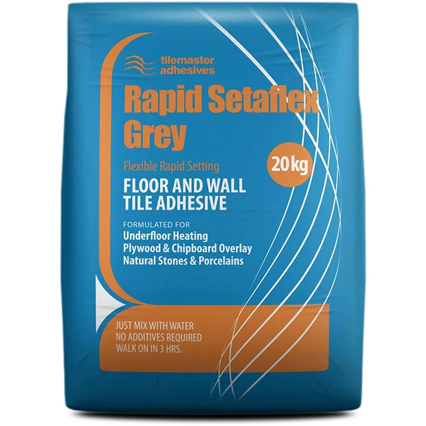 Tilemaster Adhesives - 20kg Rapid Setaflex Floor & Wall Tile Adhesive - Grey 1 Tilemaster Adhesives - 20kg Rapid Setaflex Floor & Wall Tile Adhesive - Grey