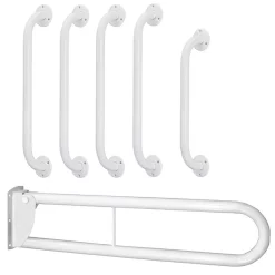 Milton Accessible Bathroom Milton White DOC M Hinged Grab Rail Kit