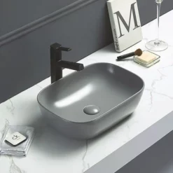 Arezzo Matt Grey Ceramic Unslotted Click Clack Basin Waste