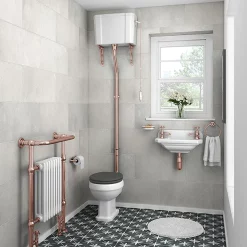 Victorian Plumbing Rose Gold High Level Traditional WC Flush Pipe Kit