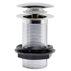 Hudson Reed Easy Clean Sprung Plug Basin Waste - Unslotted - Chrome