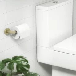 Arezzo Industrial Style Brushed Brass Toilet Roll Holder