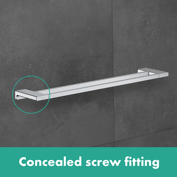 Hansgrohe AddStoris Chrome Double Towel Rail 3 Hansgrohe AddStoris Chrome Double Towel Rail - Image 3