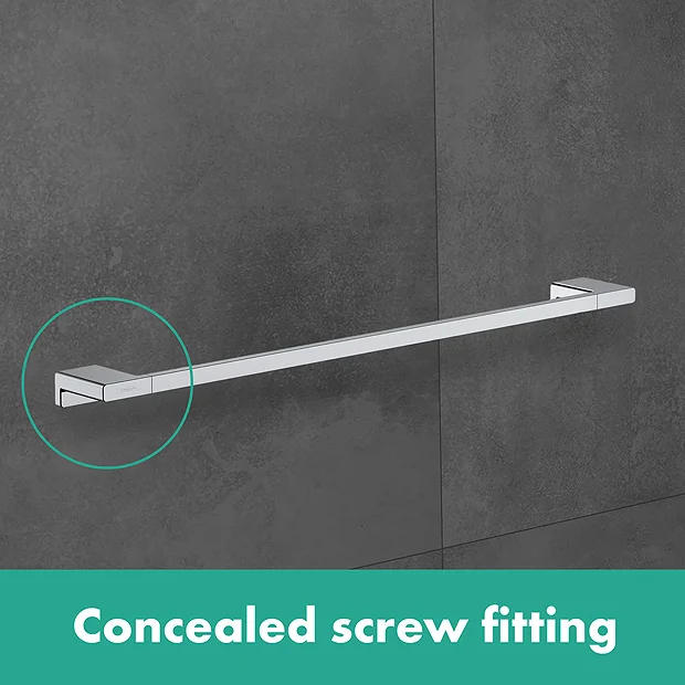 Hansgrohe AddStoris Chrome Single Towel Rail 3 Hansgrohe AddStoris Chrome Single Towel Rail - Image 3