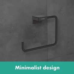 Hansgrohe AddStoris Matt Black Towel Ring -smedbo shop lifestyle l2 blk