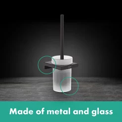 Hansgrohe AddStoris Matt Black Toilet Brush With Holder -smedbo shop lifestyle tbh1 blk l