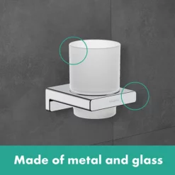 Hansgrohe AddStoris Chrome Toothbrush Tumbler -smedbo shop lifestyle tt chrome