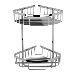 Hudson Reed Chrome Large 2 Tier Corner Basket