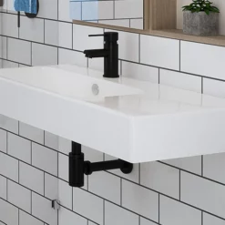 Arezzo Round Matt Black Click Clack Basin Waste + Bottle Trap Pack