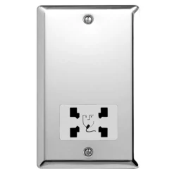 Victorian Plumbing Mirror Chrome Dual Voltage Shaver Socket With White Insert