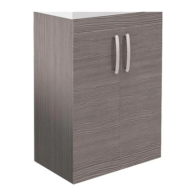 Victorian Plumbing Brooklyn 600mm Grey Avola Floor Standing Vanity Cabinet (excluding Basin) 2 Victorian Plumbing Brooklyn 600mm Grey Avola Floor Standing Vanity Cabinet (excluding Basin) - Image 2