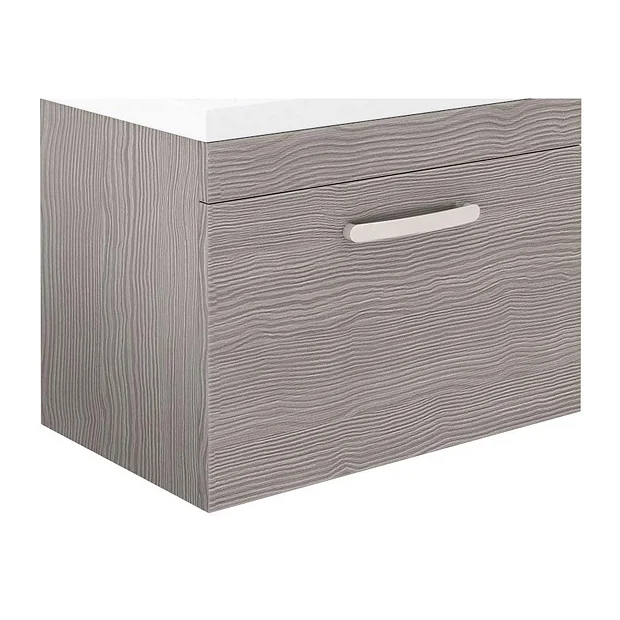 Victorian Plumbing Brooklyn 600mm Grey Avola Wall Hung Vanity Cabinet (excluding Basin) 2 Victorian Plumbing Brooklyn 600mm Grey Avola Wall Hung Vanity Cabinet (excluding Basin) - Image 2