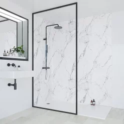Multipanel Linda Barker Calacatta Marble Bathroom Wall Panel -smedbo shop mp3460 n d2