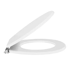 Toreno High Gloss White MDF Bottom Fixing Soft Close Toilet Seat With Chrome Hinges 6 Toreno High Gloss White MDF Bottom Fixing Soft Close Toilet Seat With Chrome Hinges -smedbo shop msc020 detail1
