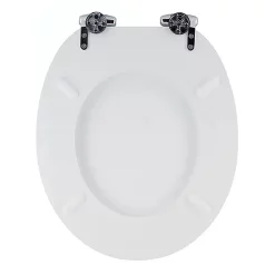 Toreno High Gloss White MDF Bottom Fixing Soft Close Toilet Seat With Chrome Hinges 7 Toreno High Gloss White MDF Bottom Fixing Soft Close Toilet Seat With Chrome Hinges -smedbo shop msc020 detail2