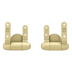 Toreno High Gloss White MDF Bottom Fixing Toilet Seat Brushed Brass Hinges