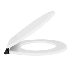 Toreno High Gloss White MDF Bottom Fixing Toilet Seat Matt Black Hinges -smedbo shop msc020nmb d1