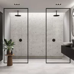Multipanel Tile Effect White Terrazzo H2400 X W598mm Bathroom Wall Panel - Hydrolock Tongue And Groove
