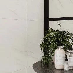 Multipanel Tile Effect Levanto Marble H2400 X W598mm Bathroom Wall Panel - Hydrolock Tongue And Groove -smedbo shop mt812st1001 d1