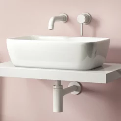 Arezzo Round Matt White Click Clack Basin Waste + Bottle Trap Pack -smedbo shop mwbwbt d3