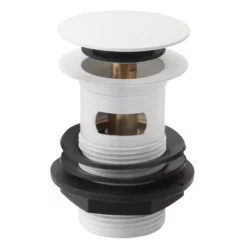 Arezzo Round Matt White Click Clack Basin Waste + Bottle Trap Pack -smedbo shop mwbwbtd1