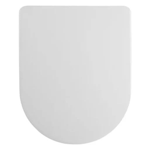 Nuie Luxury DShape Soft Close Toilet Seat With Square Edge, Top Fix
