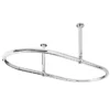 Old London - Chrome Oval Shower Curtain Rail With Middle Ceiling Mounts