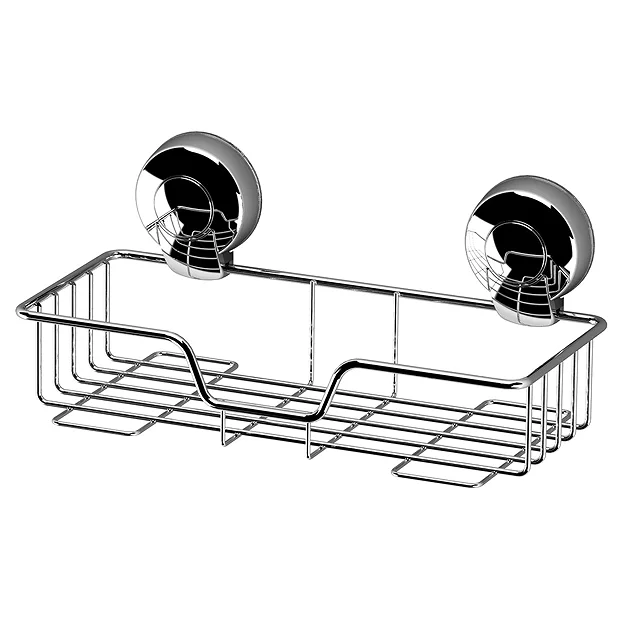Victorian Plumbing Orion SuctionLoc Chrome Rectangular Shower Basket 2 Victorian Plumbing Orion SuctionLoc Chrome Rectangular Shower Basket - Image 2