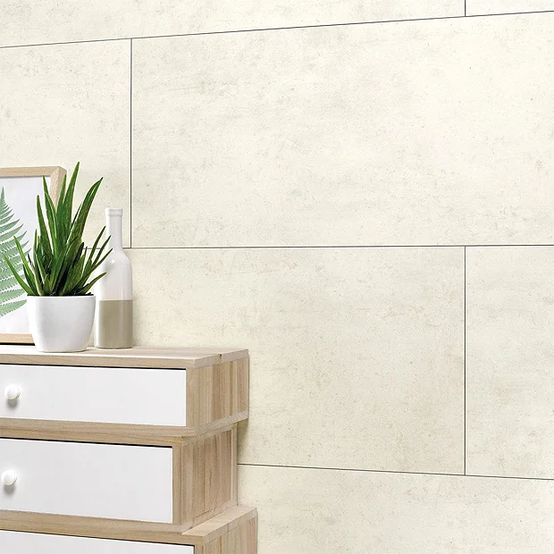 Victorian Plumbing Orion Light Cement Waterproof Wall Tile Shower Panels - 375 X 650mm 3 Victorian Plumbing Orion Light Cement Waterproof Wall Tile Shower Panels - 375 X 650mm - Image 3