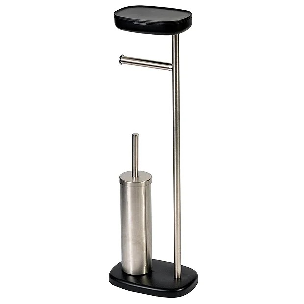 Victorian Plumbing Premia Black Free Standing Toilet Roll & Brush Holder 2 Victorian Plumbing Premia Black Free Standing Toilet Roll & Brush Holder - Image 2