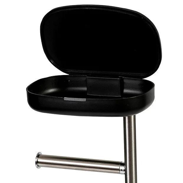 Victorian Plumbing Premia Black Free Standing Toilet Roll & Brush Holder 3 Victorian Plumbing Premia Black Free Standing Toilet Roll & Brush Holder - Image 3