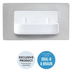 Proofvision Oral-B In Wall Electric Toothbrush Twin Charger - Brushed Steel -smedbo shop pv11bs d1n