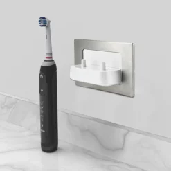 Proofvision Oral-B In Wall Electric Toothbrush Twin Charger - Brushed Steel