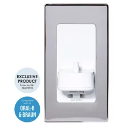 Proofvision Oral-B In Wall Electric Toothbrush Charger With Shaver Socket - Polished Steel -smedbo shop pv12ps d1n
