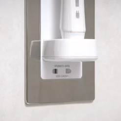 Proofvision Oral-B In Wall Electric Toothbrush Charger With Shaver Socket - Polished Steel