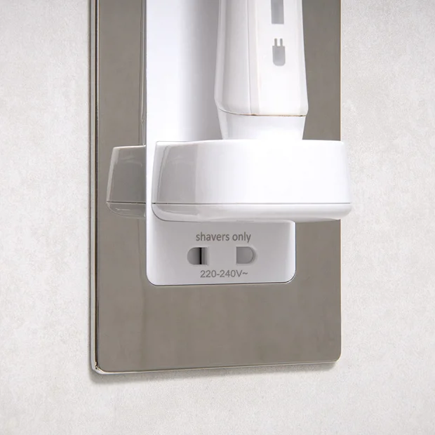 Proofvision Oral-B In Wall Electric Toothbrush Charger With Shaver Socket - Polished Steel 1 Proofvision Oral-B In Wall Electric Toothbrush Charger With Shaver Socket - Polished Steel