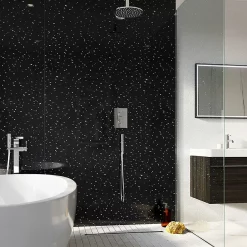 Victorian Plumbing Orion Black Diamond Galaxy Shower Wall Panel - 2400 X 1000mm -smedbo shop pvc2410bkdg d2