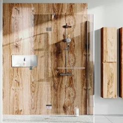 Victorian Plumbing Orion Rustic Oak Shower Wall Panel - 2400 X 1000mm