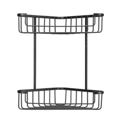Croydex Matt Black Two Tier Corner Shower Basket -smedbo shop qm260221 d1