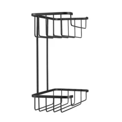 Croydex Matt Black Two Tier Cosmetic Shower Basket -smedbo shop qm260521 d1