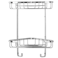 Croydex Corner Shower Storage Basket Chrome (Small - 2 Tier)